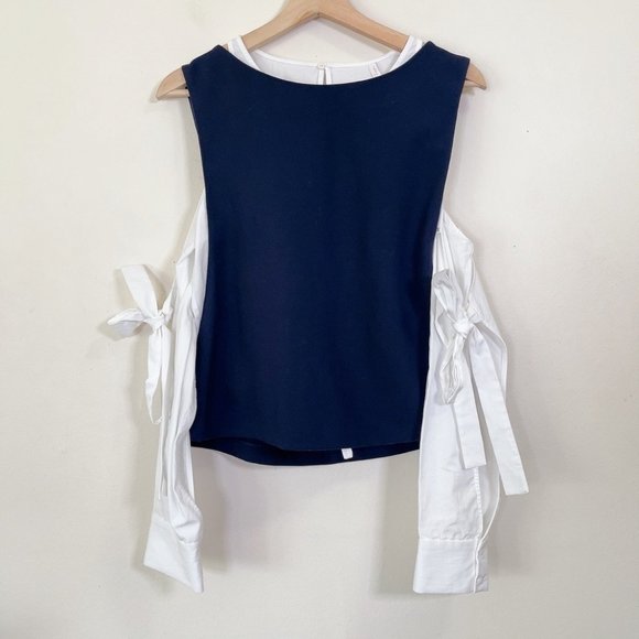 🔖🏷️ NWT Zara Navy Color Combination Top - Picture 3 of 12